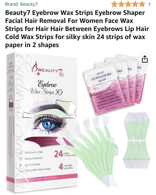 Beauty7 Eyebrow Wax Strips Eyebrow Shaper Facial Hair Removal For Women