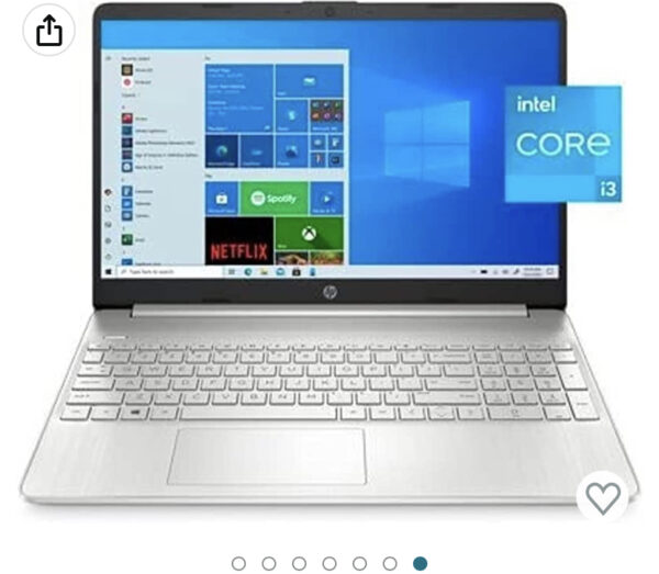 HP لابتوب انتل كور i3-1115G4 الجيل 11، ذاكرة RAM DDR4 8GB، SSD 256GB، HDMI، كاميرا ويب، واي فاي، بلوتوث، ويندوز 10 هوم، 15.6 انش (فض