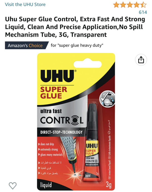 Uhu Super Glue Control, Extra Fast And Strong Liquid