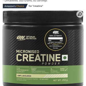 Optimum Nutrition (ON) Micronized Creatine Monohydrate Powder - Unflavored, 300 Grams, 60 Servings