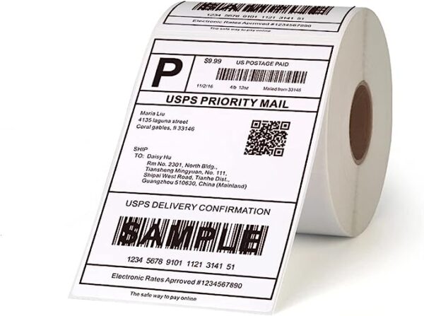Zunnic 4x6 direct thermal shipping labels paper 4" x 6" label,compatible with Zebra GK420t printer with perforations 10 cm x 15 cm (one Roll-250 sheets)