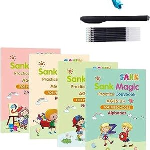 كتاب سناك ماجيك لتعليم الكتابة اليدوية مع تمرينات على الكتابة مطبوعة بتصميم قابل لاعادة الاستخدام، كتاب تدريب على الكتابة