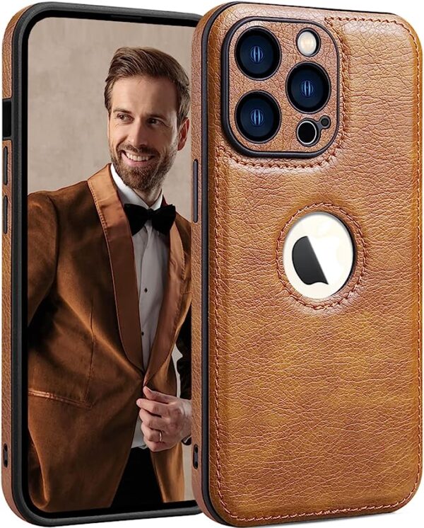 SOUTEM PU Leather Case for iPhone 14 Pro Max,Full Camera Lens Protection Cover