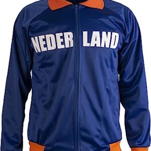 جاكيت رجالي من JL Sport Netherlands/Nederland Holland Retro Football Tracksuit بسحاب