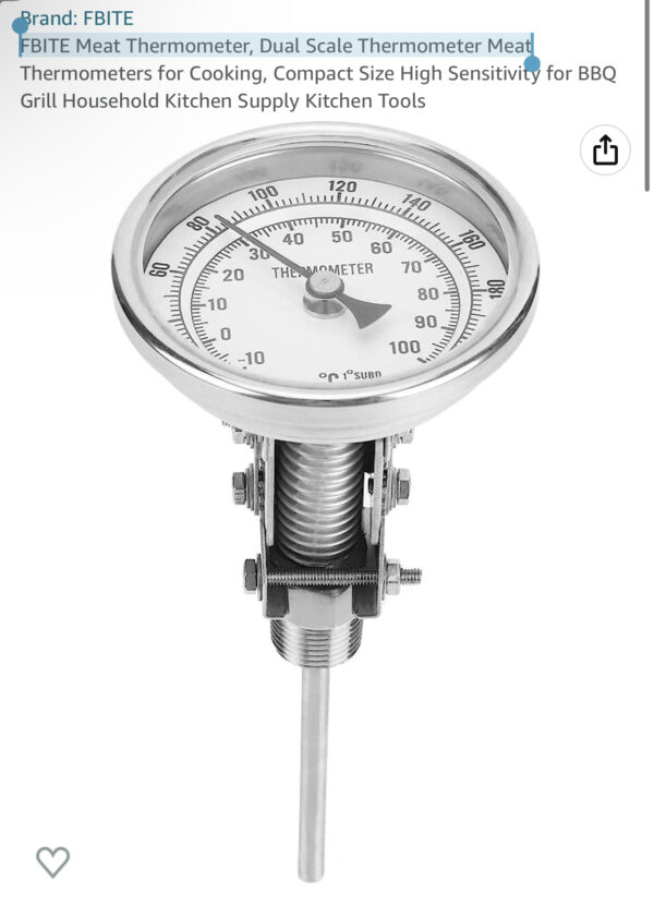 FBITE Meat Thermometer, Dual Scale Thermometer Meat