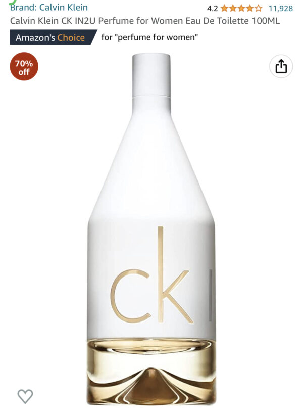Calvin Klein CK IN2U Perfume for Women Eau De Toilette 100ML