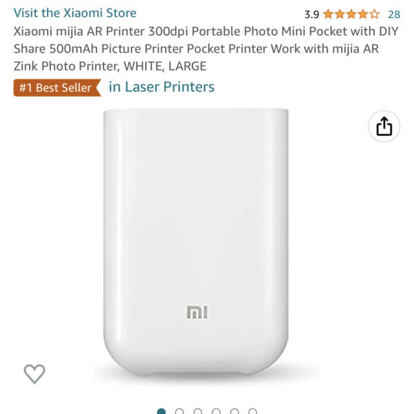 Xiaomi mijia AR Printer 300dpi Portable Photo Mini Pocket