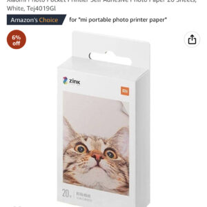 Xiaomi Photo Pocket Printier Self Adhesive Photo Paper 20 Sheets, White