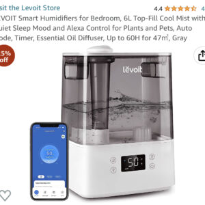 LEVOIT Smart Humidifiers for Bedroom, 6L Top-Fill Cool