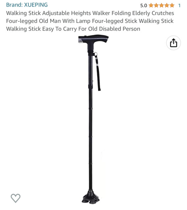 Walking Stick Adjustable Heights Walker Folding Elderly