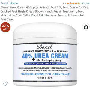 Ebanel Urea Cream 40% plus Salicylic Acid 2%, Foot Cream for Dry Cracked Feet