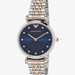 Emporio Armani Women's Quartz Watch, Analog Display and Stainless Steel Strap AR11092, Silver