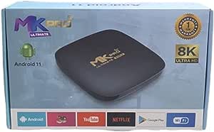 تي في بوكس ذكي ام كيه برو التيميت 5G اصدار 2.4G اندرويد 11 S905L املوجيك رباعي النواة - مشغل وسائط ذكي UHD يعمل مع التلفزيون - جهاز عرض لغات دولية