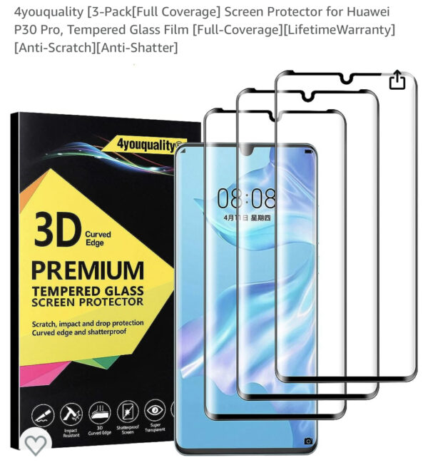 4youquality [3-Pack[Full Coverage] Screen Protector for Huawei P30 Pro
