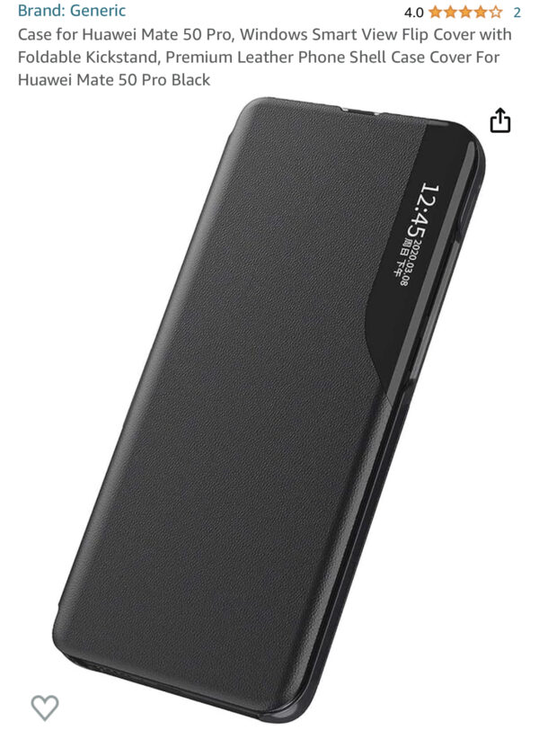 Case for Huawei Mate 50 Pro, Windows Smart View Flip Cover