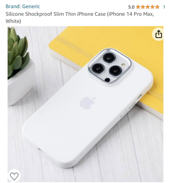 Silicone Shockproof Slim Thin iPhone Case (iPhone 14 Pro Max, White