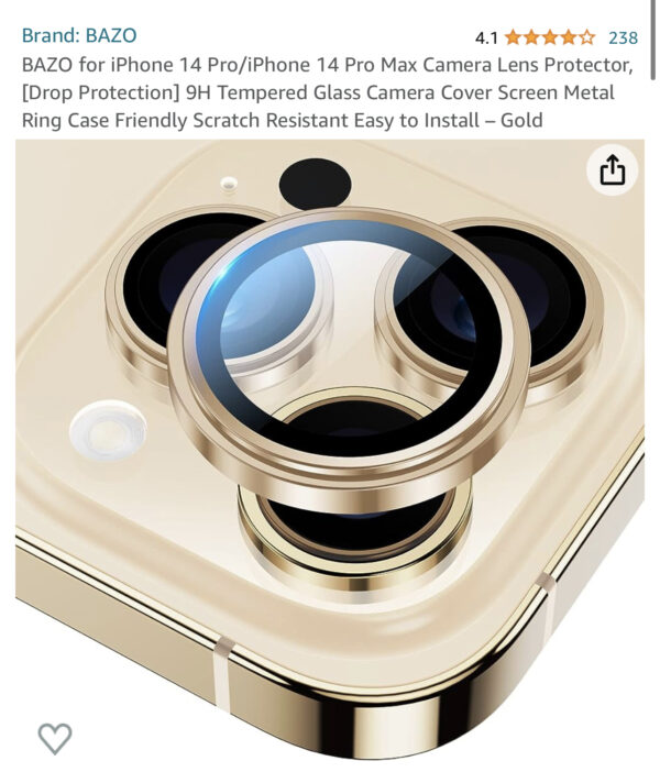BAZO for iPhone 14 Pro/iPhone 14 Pro Max Camera Lens Protector