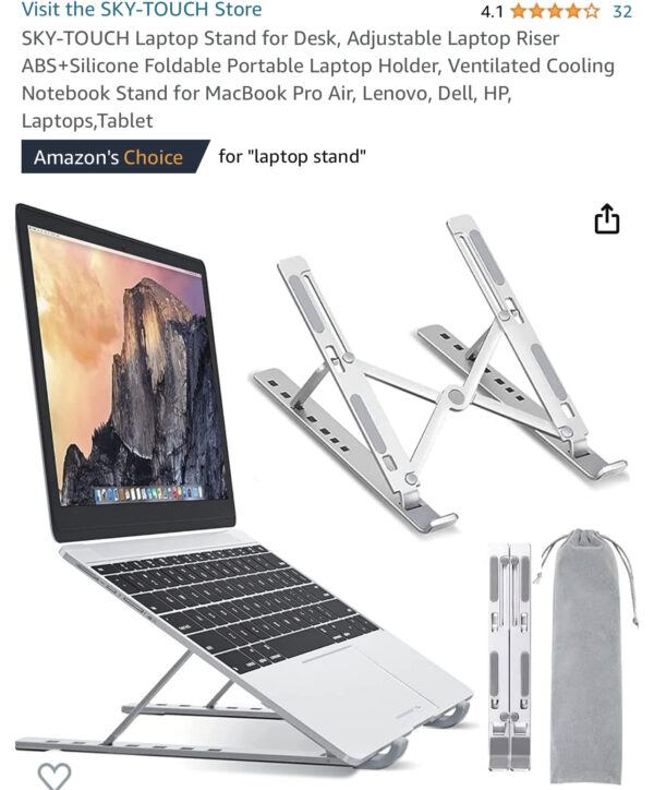 SKY-TOUCH Laptop Stand for Desk, Adjustable Laptop