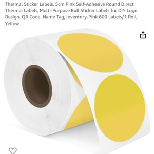 Thermal Sticker Labels, 5cm Pink Self-Adhesive Round Direct
