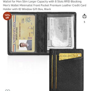 Wallet for Men Slim Larger Capacity with 8 Slots RFID Blocking