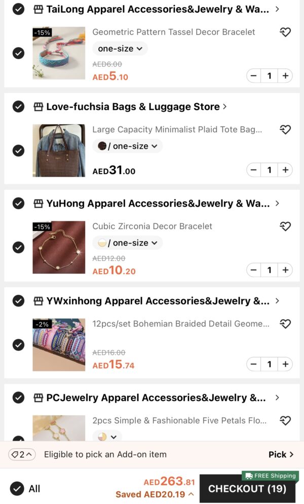 Shein New Order 19 Products