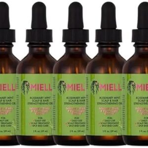 Organics Rosemary Mint Growth Mielle Oil 2 OZ, (5 Pieces Pack), Scalp And Hair Strengthening Oil, Infused With Biotin To Encourage Growth.