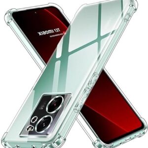 Zubitech Case for Xiaomi 13T 5G / Xiaomi 13T Pro 5G / Redmi K60 Ultra 5G Clear Transparent Cover Soft Flexible TPU Back Cover with Reinforced Bumper Corner for Xiaomi 13T 5G / 13T Pro 5G (Clear)