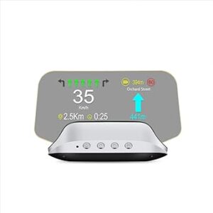Head-Up Display, Car HUD Head Up Display Digital Navigation Speedometer Projecter OBD2 Dual System Display Screen with Time/Direction/Altitude/Mileage Display Speedup Test Overspeed Alarm Etc.