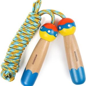 Arabest Jump Rope Kids - Adjustable Cotton Braided Skipping Rope with Wooden Handle, Jumping Rope for Girls and Boys Fitness Training, Exercise and Outdoor Activity