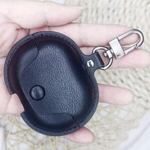 Case Compatible with HUAWEI FreeBuds Pro 2, Leather Protective Case Cover with Keychain Compatible for HUAWEI FreeBuds Pro 2 (Black)