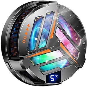 Exrp Cell Phone Cooler for Gaming 2022 Upgrade Version, Magnetic Semiconductor Fan Cooling Function 3 in 1 Heatsink Fit for all Smartphones, Water Cooled Cell Phone Radiator for Gaming and Movies