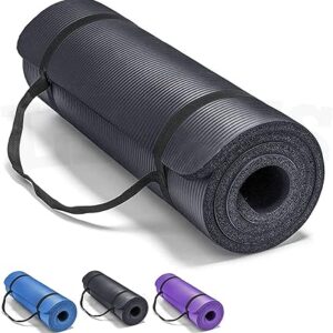 SKY-TOUCH Yoga Mat Non Slip, Yoga Mat with Strap Included 10mm Thick Exercise Mat Ideal for HiiT, Pilates, Yoga and Many Other Home Workouts