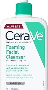 CeraVe CeraVe Foaming Facial Cleanser | Makeup Remover and Daily Face Wash for Oily Skin, 473 Ml