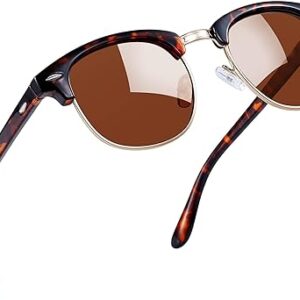 Joopin Polarized Semi Rimless Sunglasses Men Women, Classic Half Frame Sun Glasses UV Protection
