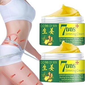 VUCATIN 2Pcs 7 Days Effective Ginger Slimming Cream - Body Firming Cream, Hot Cream for Weight Loss, Anti Cellulite Cream & Stomach Fat Burner, Natural Ingredients for Women Tummy, Belly and Waist…