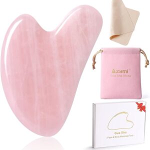 Azymi Gua Sha Massage Tool, Real Jade Gua Sha Stone Face Jawline Muscle Sculptor