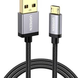 UGREEN Micro USB Cable, 18W Fast Quick Charger Cable, QC 3.0 USB to Micro USB 2.0 Android Charging Cord Nylon Braided, Compatible for PS4 XBOX Samsung S7 S6, Note6 LG Nexus Nokia-Black 3M
