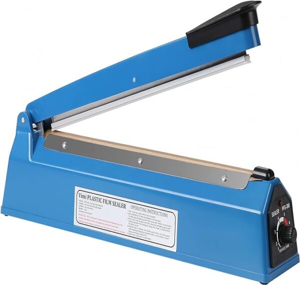 Impulse Heat Sealer Manual Bags Sealing Machine 8 Inch for Plastic PE PP with Extra Replace Element Grip
