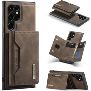 Case for Samsung Galaxy S24 Ultra with Stand, 2-1 Detachable Leather Wallet Case with Card Holder Slots Kickstand Protective Phone Cover Men for Samsung S24 Ultra (Coffee, Samsung Galaxy S24 Ultra)