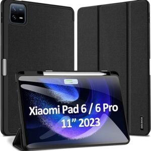 Case for Xiaomi Pad 6/6 Pro 11 Inch 2023, DUX DUCIS Slim Magnetic Soft TPU Protect Case with S Pen Holder for Tab Mi Pad 6 11 inch, Multi-angle Front Support Cover (Black)