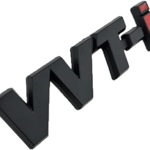 SOLDOUT Metal Alloy VVTi Logo Chrome Strip Car Fender Sticker Side Emblem Badge Compatible with Toyota Camry Corolla Yaris Ralink Reiz Crown (Black)