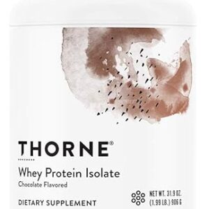 Thorne Whey Protein Isolate - 21 grams of Easy-to-Digest Bioavailable Whey Protein Powder to Support Muscle Mass and Repair- NSF Certified for Sport - Chocolate Flavored - 31.9 Ounces - 30 servings
