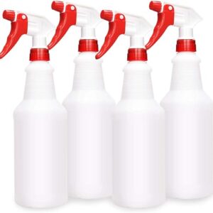 Masroo Plastic Spray Bottle (4 Pack, 700ml, All-Purpose) Heavy Duty Spraying Bottles Leak Proof Mist Empty Water Bottle for Cleaning Solution Planting Pet with Adjustable Nozzle and Measurements