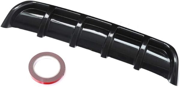 Universal Car Rear Bumper Lip Diffuser 6 Fin Shark Fin Style Car Back Bumper Spoiler Lip Splitter ABS Light Black
