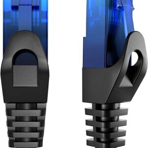 KabelDirekt – 15m – Ethernet, patch & network cable (transfers gigabit internet speed, ideal for 1Gbps networks/LANs, routers, modems, switches, RJ45 plug (blue), black)