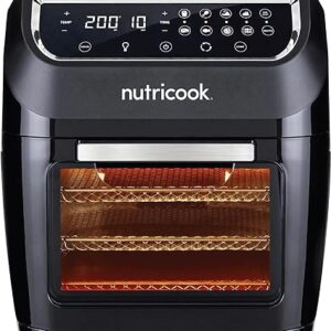 Nutricook Air Fryer Oven, 1800 Watts, Digital/One Touch Control Panel Display, 8 Preset Programs, 12 Liters, Black