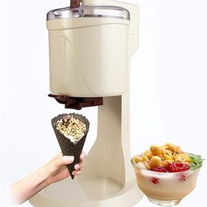 FMXYMC Fully Automatic Ice Cream Maker, Mini Ice Cream Cone Machine, Fruit Ice Cream Machine, for Soft Serve Gelato, Smoothie, Slushie, Frozen Dairy Yogurt