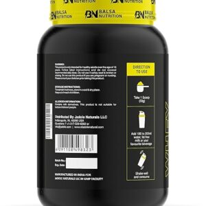 Balsa Nutrition Whey Protein Powder- 907g, 33g Serving (Strawberry Flavor) | For Muscle Growth, Workout & Performance Recovery, Weight Management, Powerful Antioxidant | Non- GMO, Gluten Free