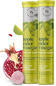 Wellbeing Nutrition Apple Cider Vinegar (ACV) for Weight Loss with Mother & Garcinia Cambogia, Pomegranate| Weight Management, Gut Health, Supports Digestion, Boosts Metabolism 17 Effervescent Tablet