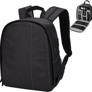 Lizbin Camera Backpack Professional Camera Bag for DSLR/SLR Mirrorless Camera, Photography Backpack Case for Women Men Photographers, Camera Case Compatible with Canon Nikon Sony Digital Lens (Grey)